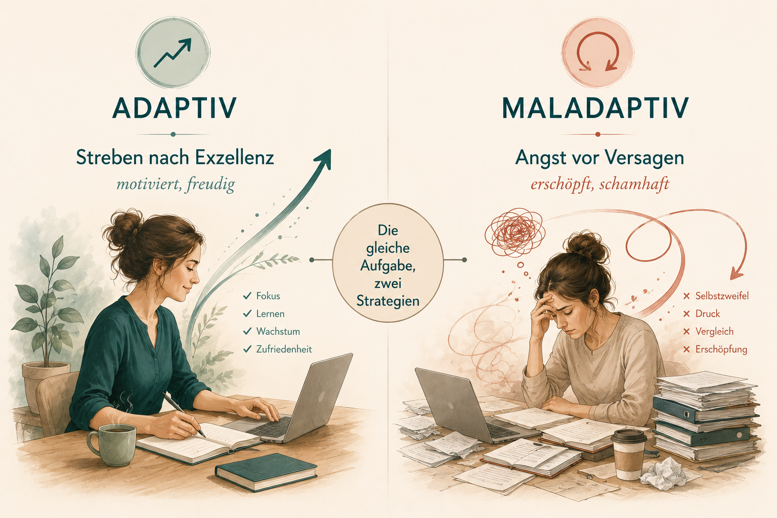 Adaptiver vs. maladaptiver Perfektionismus - Vergleich der zwei Strategien